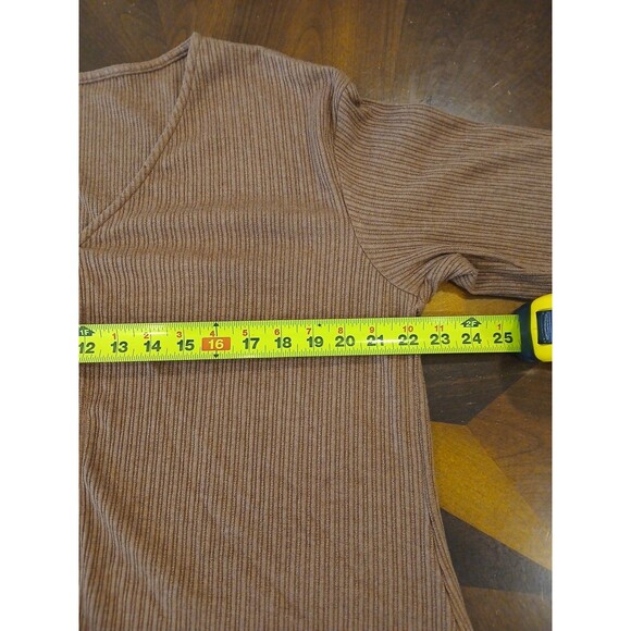 NEW Ogl Move Chestnut Brown Flared Sleeve V-Neck Cardigan Size XL Super Soft - Picture 5 of 8